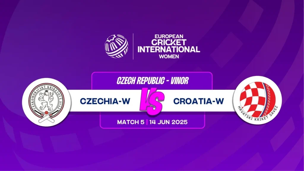 ECI-W Czechia 2025 - Match 5: Czechia Women vs Croatia Women at Vinor Cricket Ground, ইসিআই-ডব্লিউ চেকিয়া ২০২৫ - ম্যাচ ৫: চেকিয়া উইমেন বনাম ক্রোয়েশিয়া উইমেন, ভিনর ক্রিকেট গ্রাউন্ড